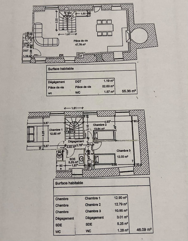 Plan du gîte Hermès - Domaine de l'Echarasson